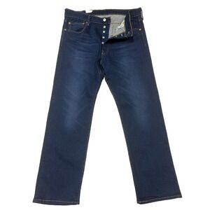 Levi's 501 Original Jeans Men 36x30 Blue Button Fly Straight Dark Wash IRREGULAR